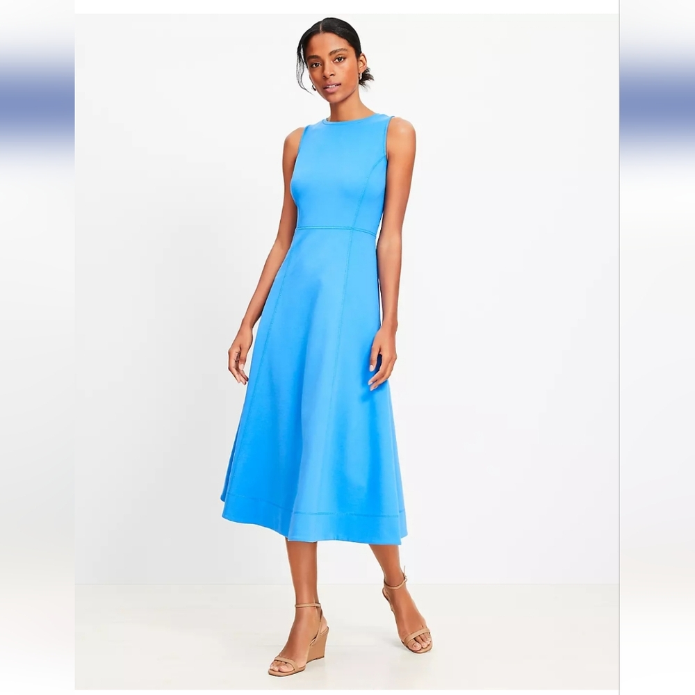 NWT Loft Ponte Seamed Tank Midi Dress